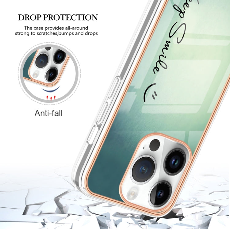 For iPhone 16 Pro Max Electroplating Marble Dual-side IMD Phone Case(Smile) - iPhone 16 Pro Max Cases by PMC TechLife | Online Shopping South Africa | PMC TechLife | Buy Now Pay Later Mobicred