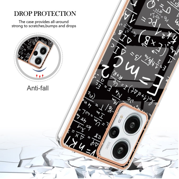 For Xiaomi Poco F5 / Redmi Note 12 Turbo Electroplating Marble Dual-side IMD Phone Case(Equation) - Xiaomi Cases by PMC Jewellery | Online Shopping South Africa | PMC Jewellery | Buy Now Pay Later Mobicred