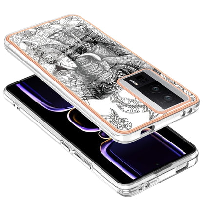 For Xiaomi Poco F5 Pro 5G / Redmi K60 Electroplating Marble Dual-side IMD Phone Case(Totem Elephant) - Xiaomi Cases by PMC Jewellery | Online Shopping South Africa | PMC Jewellery | Buy Now Pay Later Mobicred