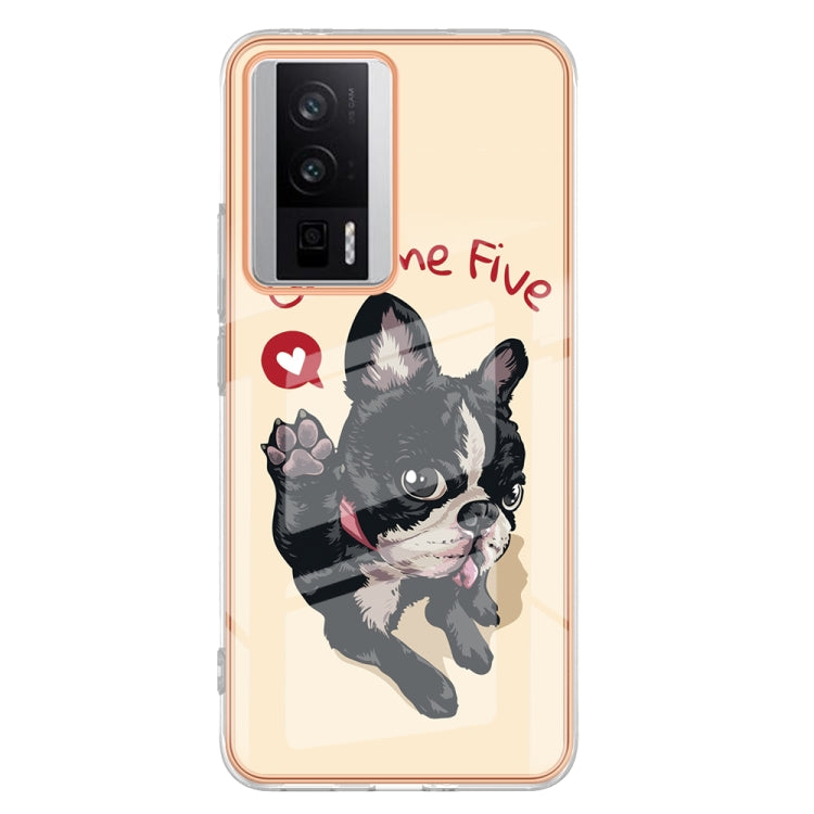 For Xiaomi Poco F5 Pro 5G / Redmi K60 Electroplating Marble Dual-side IMD Phone Case(Lucky Dog) - Xiaomi Cases by PMC Jewellery | Online Shopping South Africa | PMC Jewellery | Buy Now Pay Later Mobicred