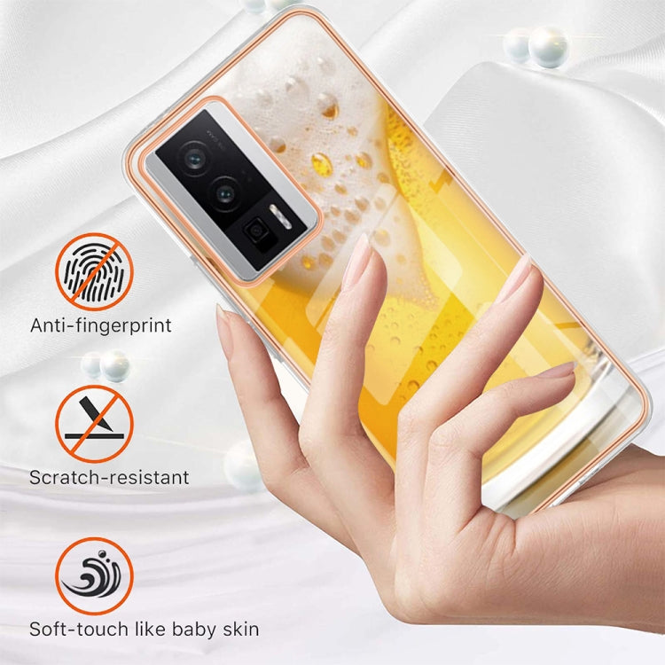 For Xiaomi Poco F5 Pro 5G / Redmi K60 Electroplating Marble Dual-side IMD Phone Case(Draft Beer) - Xiaomi Cases by PMC Jewellery | Online Shopping South Africa | PMC Jewellery | Buy Now Pay Later Mobicred