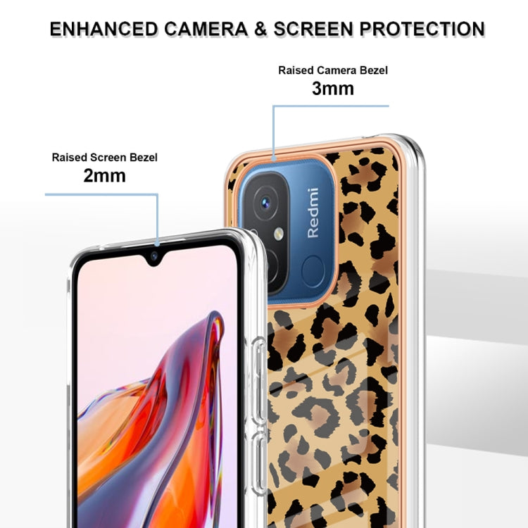 For Xiaomi Redmi 12C / 11A 4G Electroplating Marble Dual-side IMD Phone Case(Leopard Print) - Xiaomi Cases by PMC Jewellery | Online Shopping South Africa | PMC Jewellery | Buy Now Pay Later Mobicred