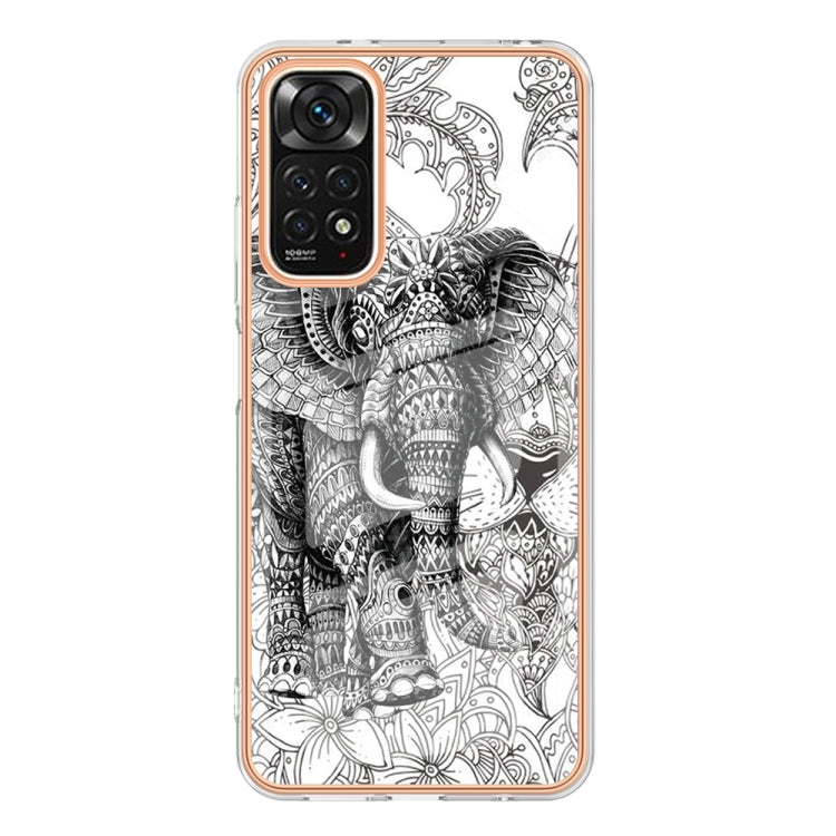 For Xiaomi Redmi Note 11s / Note 11 4G Electroplating Marble Dual-side IMD Phone Case(Totem Elephant) - Xiaomi Cases by PMC Jewellery | Online Shopping South Africa | PMC Jewellery | Buy Now Pay Later Mobicred