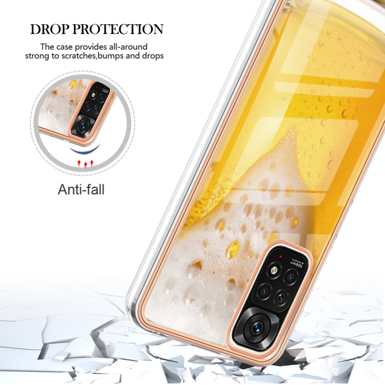 For Xiaomi Redmi Note 11s / Note 11 4G Electroplating Marble Dual-side IMD Phone Case(Draft Beer) - Xiaomi Cases by PMC Jewellery | Online Shopping South Africa | PMC Jewellery | Buy Now Pay Later Mobicred