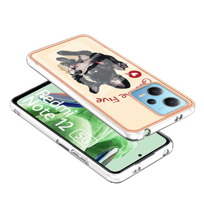 For Xiaomi Redmi Note 12 5G Global Electroplating Marble Dual-side IMD Phone Case(Lucky Dog) - Xiaomi Cases by PMC Jewellery | Online Shopping South Africa | PMC Jewellery | Buy Now Pay Later Mobicred