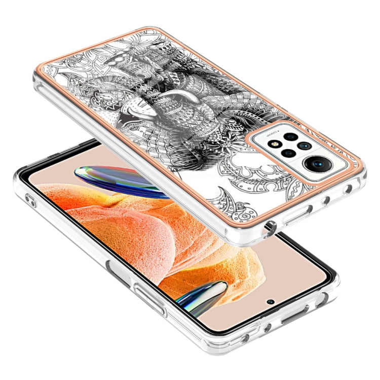 For Xiaomi Redmi Note 12 Pro 4G Global Electroplating Marble Dual-side IMD Phone Case(Totem Elephant) - Xiaomi Cases by PMC Jewellery | Online Shopping South Africa | PMC Jewellery | Buy Now Pay Later Mobicred