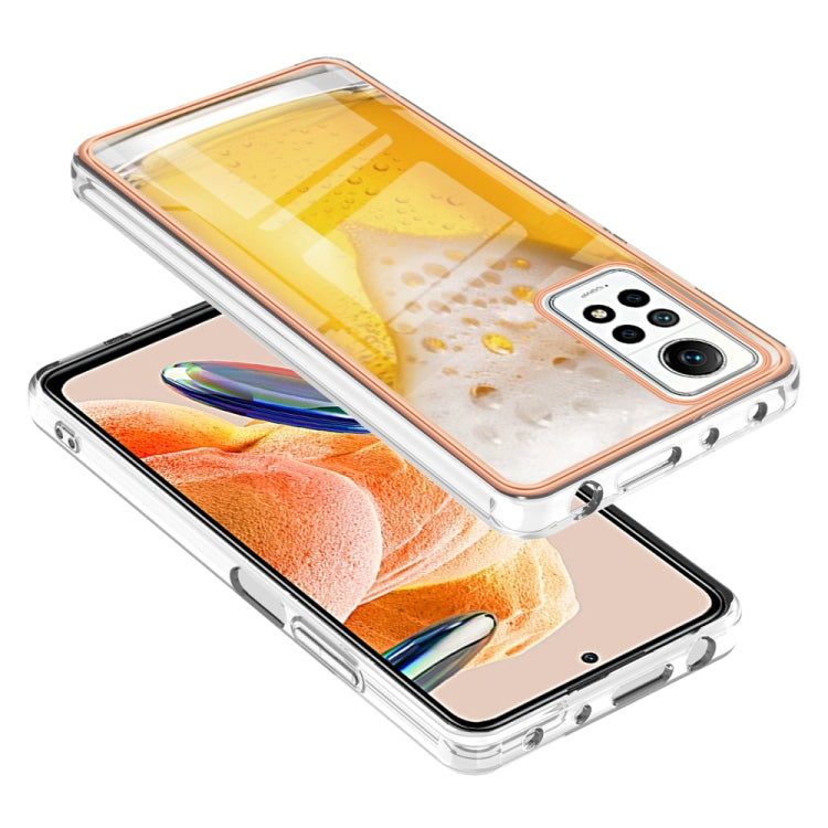 For Xiaomi Redmi Note 12 Pro 4G Global Electroplating Marble Dual-side IMD Phone Case(Draft Beer) - Xiaomi Cases by PMC Jewellery | Online Shopping South Africa | PMC Jewellery | Buy Now Pay Later Mobicred