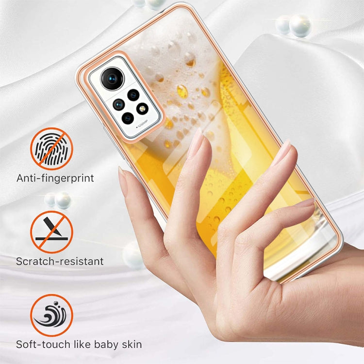 For Xiaomi Redmi Note 12 Pro 4G Global Electroplating Marble Dual-side IMD Phone Case(Draft Beer) - Xiaomi Cases by PMC TechLife | Online Shopping South Africa | PMC TechLife | Buy Now Pay Later Mobicred
