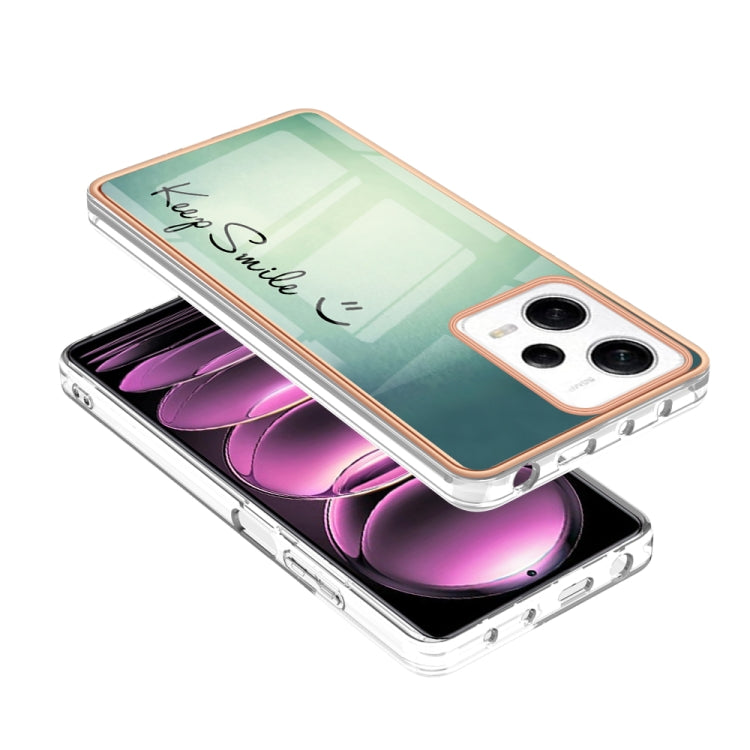 For Xiaomi Redmi Note 12 Pro 5G Global Electroplating Marble Dual-side IMD Phone Case(Smile) - Xiaomi Cases by PMC Jewellery | Online Shopping South Africa | PMC Jewellery | Buy Now Pay Later Mobicred