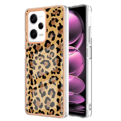 For Xiaomi Redmi Note 12 Pro 5G Global Electroplating Marble Dual-side IMD Phone Case(Leopard Print) - Xiaomi Cases by PMC Jewellery | Online Shopping South Africa | PMC Jewellery | Buy Now Pay Later Mobicred