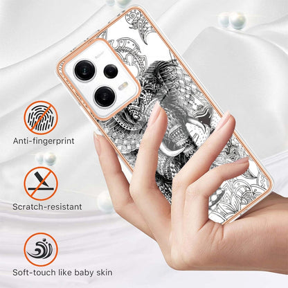 For Xiaomi Redmi Note 12 Pro 5G Global Electroplating Marble Dual-side IMD Phone Case(Totem Elephant) - Xiaomi Cases by PMC Jewellery | Online Shopping South Africa | PMC Jewellery | Buy Now Pay Later Mobicred