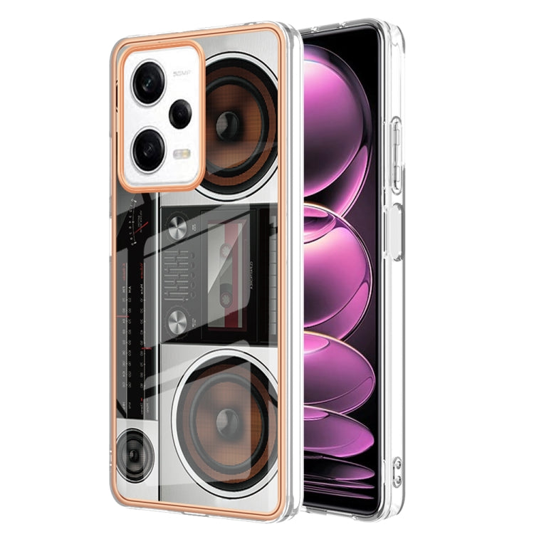 For Xiaomi Redmi Note 12 Pro 5G Global Electroplating Marble Dual-side IMD Phone Case(Retro Radio) - Xiaomi Cases by PMC Jewellery | Online Shopping South Africa | PMC Jewellery | Buy Now Pay Later Mobicred