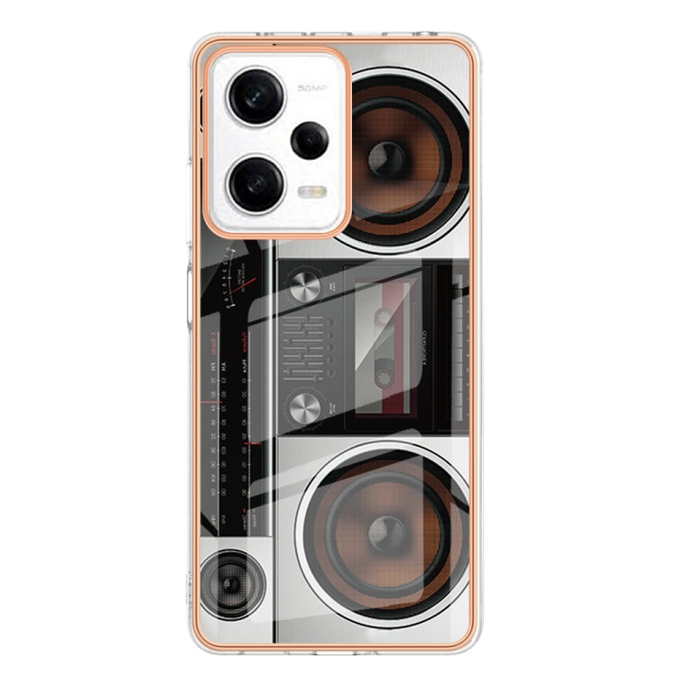 For Xiaomi Redmi Note 12 Pro 5G Global Electroplating Marble Dual-side IMD Phone Case(Retro Radio) - Xiaomi Cases by PMC Jewellery | Online Shopping South Africa | PMC Jewellery | Buy Now Pay Later Mobicred