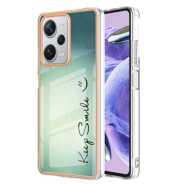 For Xiaomi Redmi Note 12 Pro+ Global Electroplating Marble Dual-side IMD Phone Case(Smile) - Xiaomi Cases by PMC Jewellery | Online Shopping South Africa | PMC Jewellery | Buy Now Pay Later Mobicred