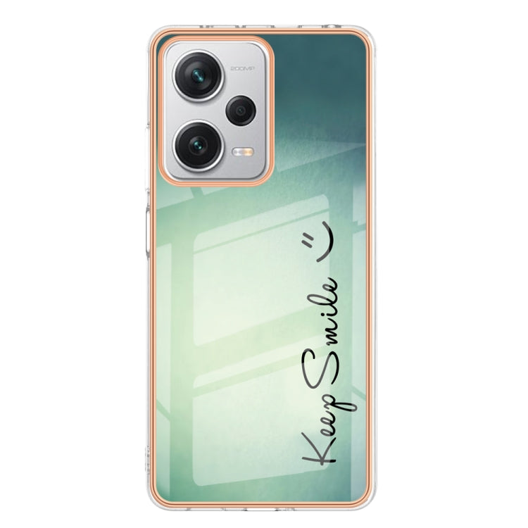 For Xiaomi Redmi Note 12 Pro+ Global Electroplating Marble Dual-side IMD Phone Case(Smile) - Xiaomi Cases by PMC Jewellery | Online Shopping South Africa | PMC Jewellery | Buy Now Pay Later Mobicred