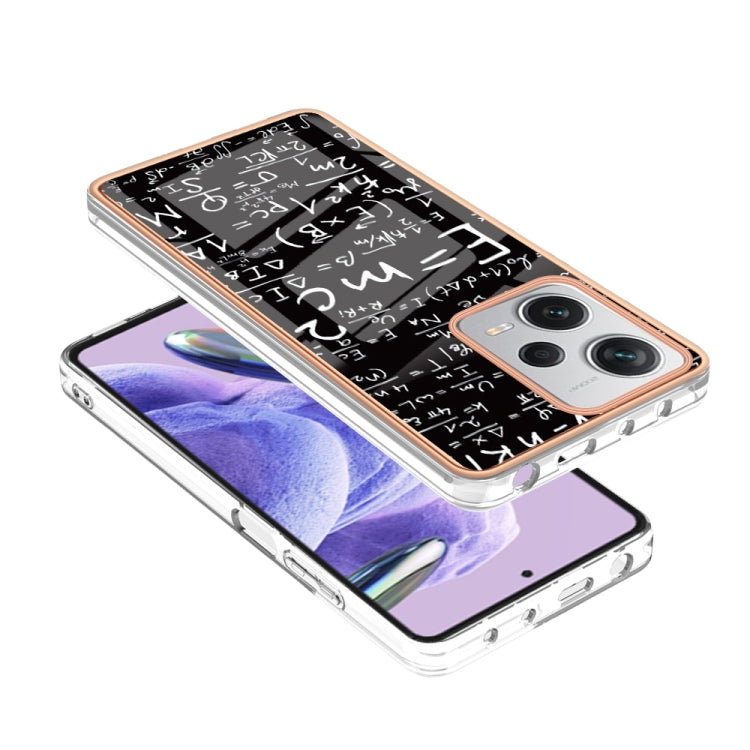 For Xiaomi Redmi Note 12 Pro+ Global Electroplating Marble Dual-side IMD Phone Case(Equation) - Xiaomi Cases by PMC Jewellery | Online Shopping South Africa | PMC Jewellery | Buy Now Pay Later Mobicred