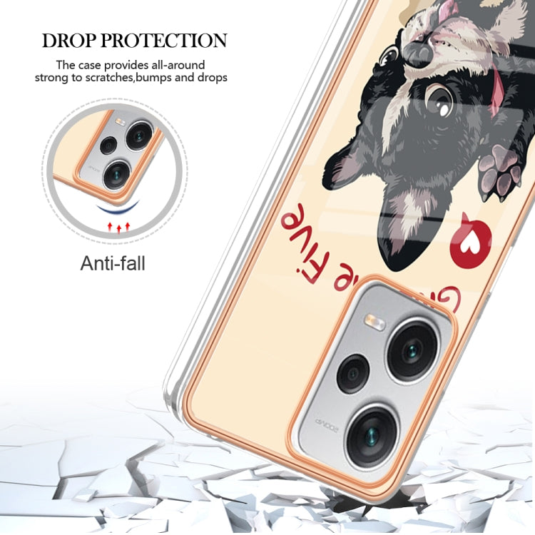 For Xiaomi Redmi Note 12 Pro+ Global Electroplating Marble Dual-side IMD Phone Case(Lucky Dog) - Xiaomi Cases by PMC Jewellery | Online Shopping South Africa | PMC Jewellery | Buy Now Pay Later Mobicred