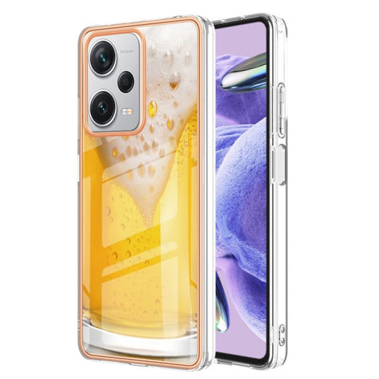 For Xiaomi Redmi Note 12 Pro+ Global Electroplating Marble Dual-side IMD Phone Case(Draft Beer) - Xiaomi Cases by PMC Jewellery | Online Shopping South Africa | PMC Jewellery | Buy Now Pay Later Mobicred