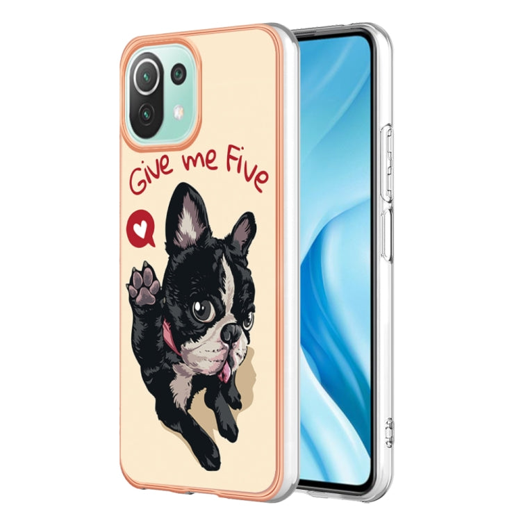 For Xiaomi 11 Lite Electroplating Marble Dual-side IMD Phone Case(Lucky Dog) - Xiaomi Cases by PMC Jewellery | Online Shopping South Africa | PMC Jewellery | Buy Now Pay Later Mobicred