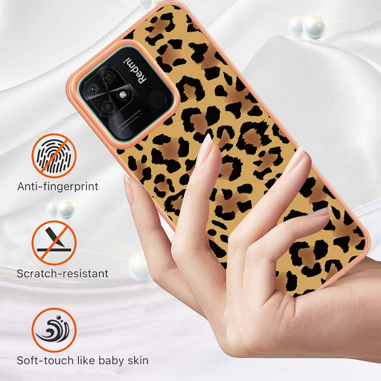 For Xiaomi Redmi 10C Electroplating Marble Dual-side IMD Phone Case(Leopard Print) - Xiaomi Cases by PMC Jewellery | Online Shopping South Africa | PMC Jewellery | Buy Now Pay Later Mobicred