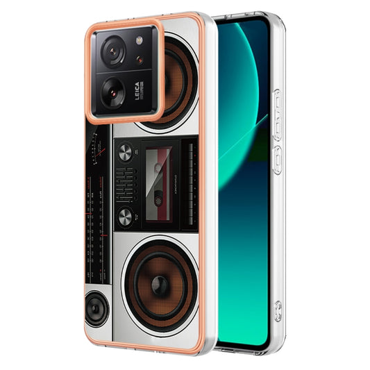 For Xiaomi 13T/13T Pro Electroplating Marble Dual-side IMD Phone Case(Retro Radio) - Xiaomi Cases by PMC Jewellery | Online Shopping South Africa | PMC Jewellery | Buy Now Pay Later Mobicred