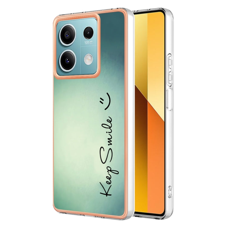 For Xiaomi Redmi Note 13 5G Electroplating Marble Dual-side IMD Phone Case(Smile) - Note 13 Cases by PMC Jewellery | Online Shopping South Africa | PMC Jewellery | Buy Now Pay Later Mobicred