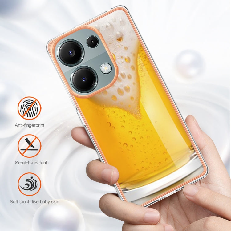 For Xiaomi Redmi Note 13 Pro 4G/Poco M6 Pro 4G Electroplating Marble Dual-side IMD Phone Case(Draft Beer) - Note 13 Pro Cases by PMC Jewellery | Online Shopping South Africa | PMC Jewellery | Buy Now Pay Later Mobicred