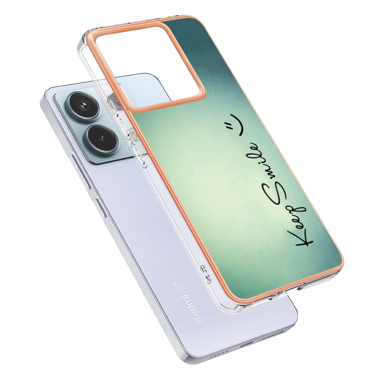 For Xiaomi Redmi Note 13 Pro 5G Global Electroplating Marble Dual-side IMD Phone Case(Smile) - Note 13 Pro Cases by PMC Jewellery | Online Shopping South Africa | PMC Jewellery | Buy Now Pay Later Mobicred