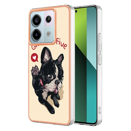 For Xiaomi Redmi Note 13 Pro 5G Global Electroplating Marble Dual-side IMD Phone Case(Lucky Dog) - Note 13 Pro Cases by PMC Jewellery | Online Shopping South Africa | PMC Jewellery | Buy Now Pay Later Mobicred