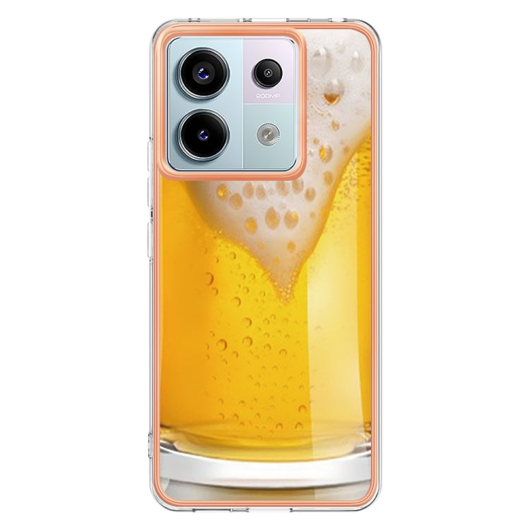 For Xiaomi Redmi Note 13 Pro 5G Global Electroplating Marble Dual-side IMD Phone Case(Draft Beer) - Note 13 Pro Cases by PMC Jewellery | Online Shopping South Africa | PMC Jewellery | Buy Now Pay Later Mobicred