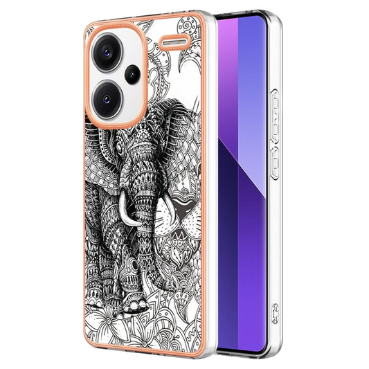 For Xiaomi Redmi Note 13 Pro+ 5G Electroplating Marble Dual-side IMD Phone Case(Totem Elephant) - Note 13 Pro+ Cases by PMC Jewellery | Online Shopping South Africa | PMC Jewellery | Buy Now Pay Later Mobicred