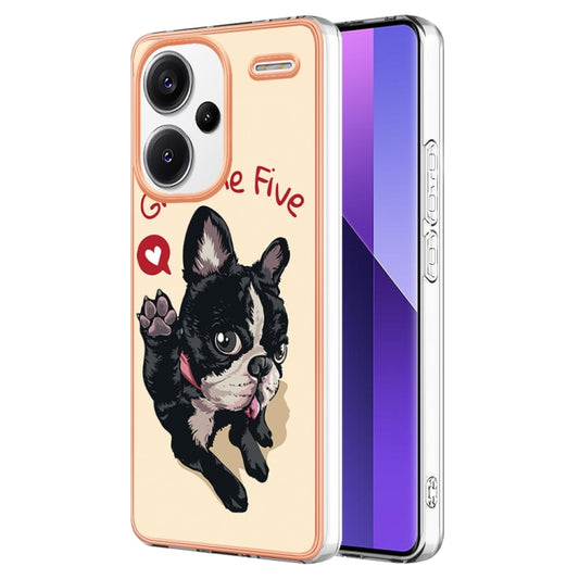 For Xiaomi Redmi Note 13 Pro+ 5G Electroplating Marble Dual-side IMD Phone Case(Lucky Dog) - Note 13 Pro+ Cases by PMC Jewellery | Online Shopping South Africa | PMC Jewellery | Buy Now Pay Later Mobicred