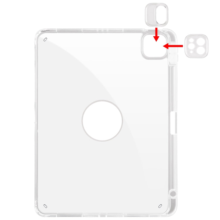 For iPad Air 11 2025 / 2024 Clear Acrylic 360 Rotation Detachable Leather Tablet Case(Black) - iPad Air 11 2025 / 2024 Cases by PMC TechLife | Online Shopping South Africa | PMC TechLife | Buy Now Pay Later Mobicred