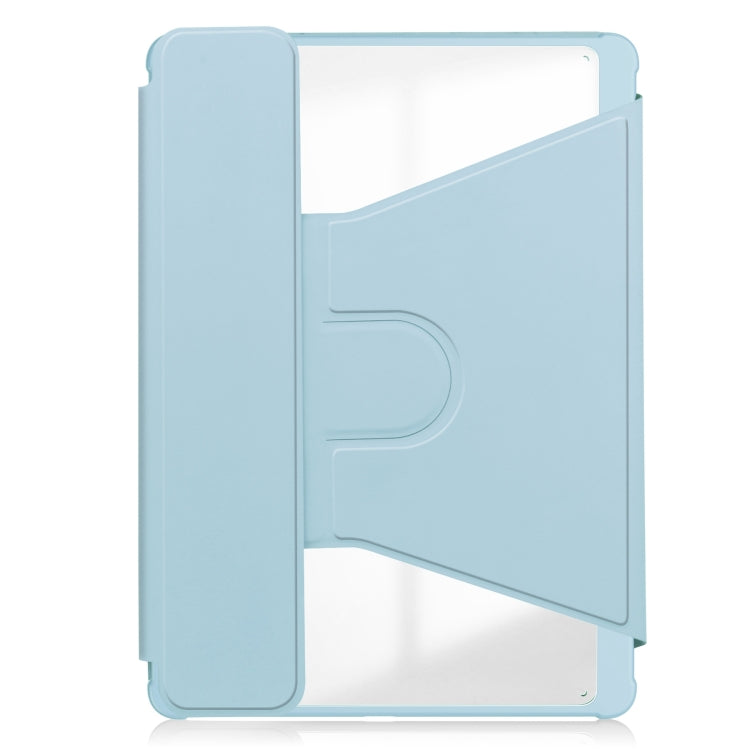 For Samsung Galaxy Tab S9 FE+ 360 Rotation Transparent Smart Leather Case with Keyboard(Sky Blue) - Galaxy Tab S9 FE+ by PMC Jewellery | Online Shopping South Africa | PMC Jewellery