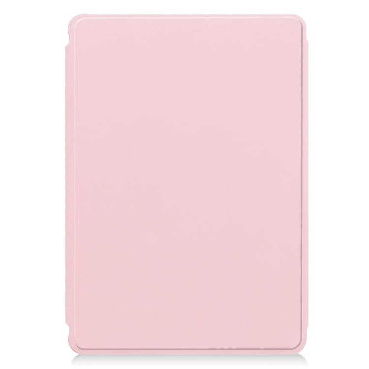 For Samsung Galaxy Tab S9 FE 360 Rotation Transparent Smart Leather Case with Keyboard(Pink) - Galaxy Tab S9 FE by PMC Jewellery | Online Shopping South Africa | PMC Jewellery | Buy Now Pay Later Mobicred