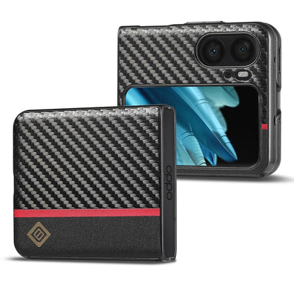 For OPPO Find N2 Flip LC.IMEEKE 3 in 1 Carbon Fiber Texture Shockproof Phone Case(Black) - Find N2 Flip Cases by LC.IMEEKE | Online Shopping South Africa | PMC Jewellery | Buy Now Pay Later Mobicred