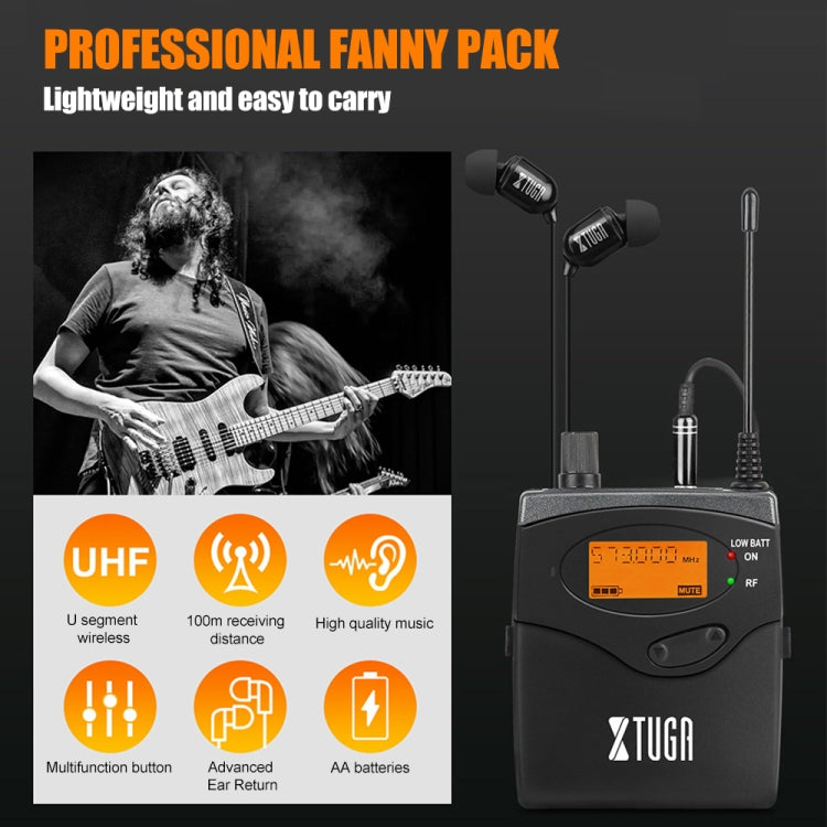 XTUGA RW2080 UHF Wireless Stage Singer In-Ear Monitor System 8 BodyPacks(US Plug) - Microphone by XTUGA | Online Shopping South Africa | PMC Jewellery | Buy Now Pay Later Mobicred