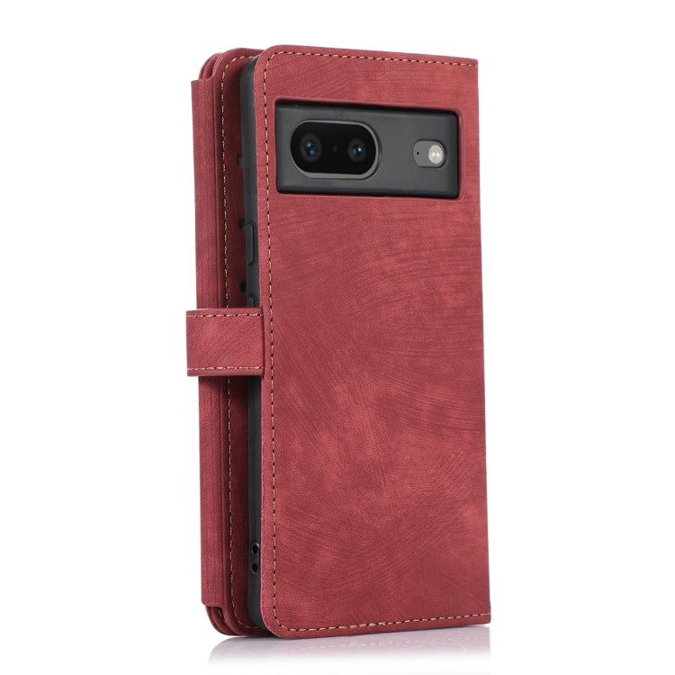 For Google Pixel 7 Dream 9-Card Wallet Zipper Bag Leather Phone Case(Red) - Google Cases by PMC TechLife | Online Shopping South Africa | PMC TechLife | Buy Now Pay Later Mobicred