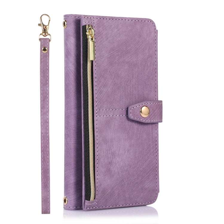 For Google Pixel 7 Dream 9-Card Wallet Zipper Bag Leather Phone Case(Purple) - Google Cases by PMC Jewellery | Online Shopping South Africa | PMC Jewellery | Buy Now Pay Later Mobicred