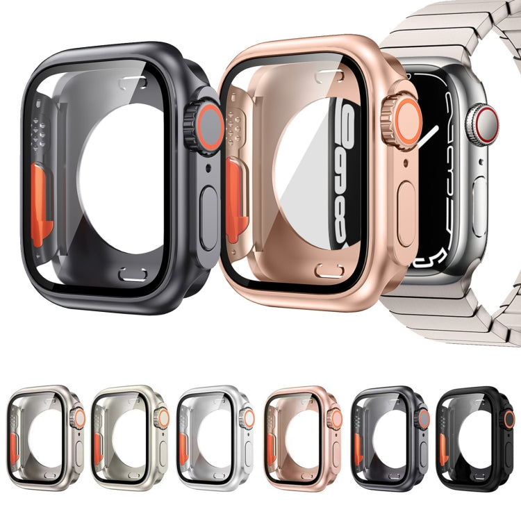 For Apple Watch Series 6 / 5 / 4 / SE 44mm Change to Ultra 49mm All-Inclusive Film Hybrid PC Watch Case(Rose Gold) - Watch Cases by PMC Jewellery | Online Shopping South Africa | PMC Jewellery | Buy Now Pay Later Mobicred