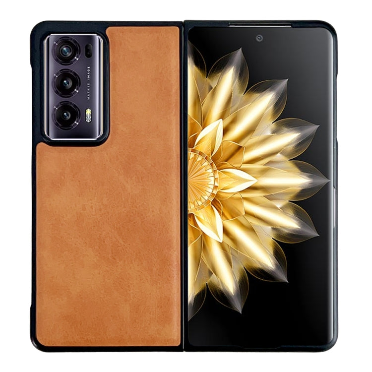 For Honor Magic V2 Crazy Horse Texture PU + PC Phone Case(Orange) - Honor Cases by PMC Jewellery | Online Shopping South Africa | PMC Jewellery | Buy Now Pay Later Mobicred