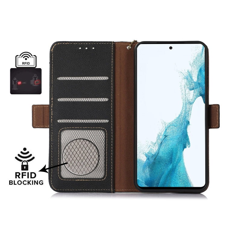 For Samsung Galaxy S24+ Side-Magnetic TJ Genuine Leather RFID Phone Case(Black) - Galaxy Phone Cases by PMC Jewellery | Online Shopping South Africa | PMC Jewellery | Buy Now Pay Later Mobicred