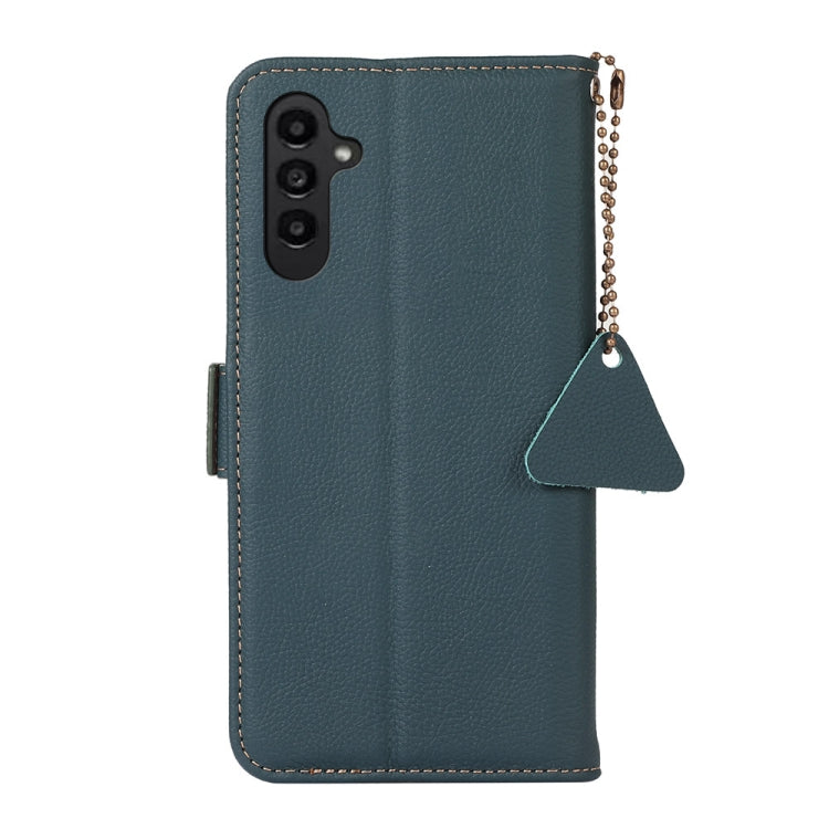 For Samsung Galaxy S24+ Side-Magnetic TJ Genuine Leather RFID Phone Case(Green) - Galaxy Phone Cases by PMC Jewellery | Online Shopping South Africa | PMC Jewellery | Buy Now Pay Later Mobicred