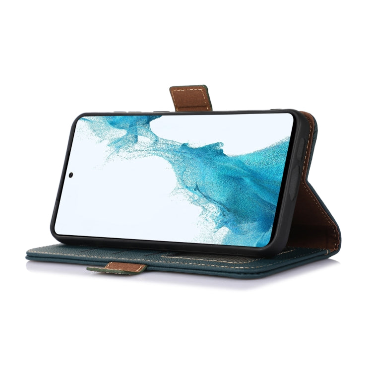 For Samsung Galaxy S24+ Side-Magnetic TJ Genuine Leather RFID Phone Case(Green) - free shipping - PMC Jewellery - Order now!