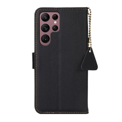 For Samsung Galaxy S24 Ultra Side-Magnetic TJ Genuine Leather RFID Phone Case(Black) - Galaxy Phone Cases by PMC Jewellery | Online Shopping South Africa | PMC Jewellery | Buy Now Pay Later Mobicred