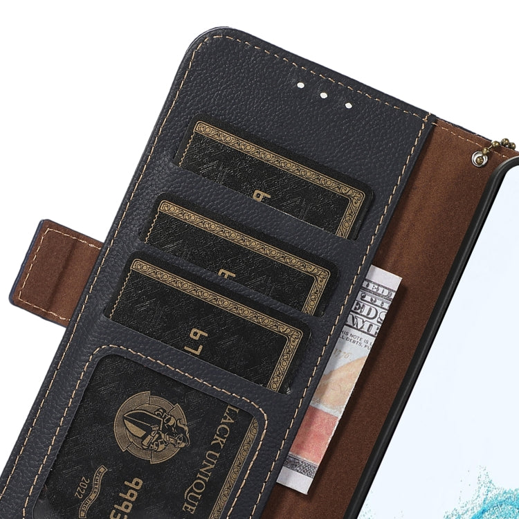 For Samsung Galaxy S24 Side-Magnetic TJ Genuine Leather RFID Phone Case(Blue) - Galaxy Phone Cases by PMC Jewellery | Online Shopping South Africa | PMC Jewellery | Buy Now Pay Later Mobicred