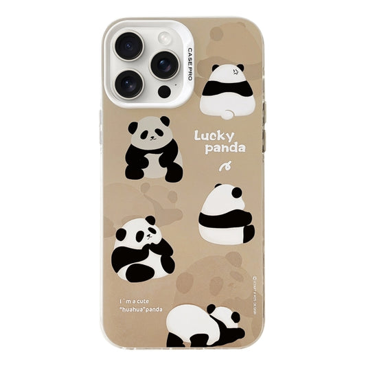 For iPhone 16 Pro Electroplated Silver Series PC Protective Phone Case(Brown Panda) - iPhone 16 Pro Cases by PMC Jewellery | Online Shopping South Africa | PMC Jewellery | Buy Now Pay Later Mobicred