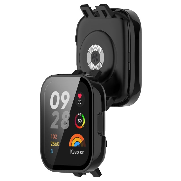 For Redmi Watch 3 Lite / Redmi Watch 3 Active PC + Tempered Film Integrated Watch Protective Case(Black) - Watch Cases by PMC TechLife | Online Shopping South Africa | PMC TechLife | Buy Now Pay Later Mobicred