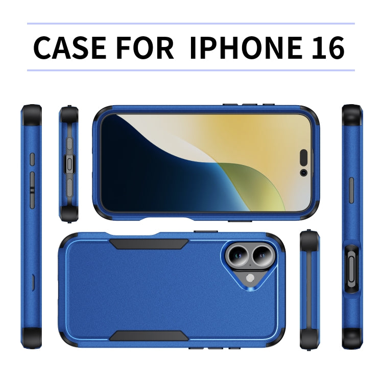 For iPhone 16 Commuter Shockproof TPU + PC Phone Case(Royal Blue+Black) - iPhone 16 Cases by PMC Jewellery | Online Shopping South Africa | PMC Jewellery | Buy Now Pay Later Mobicred