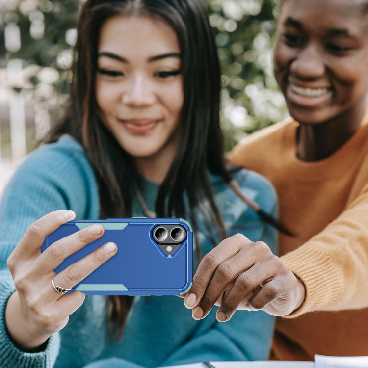 For iPhone 16 Commuter Shockproof TPU + PC Phone Case(Royal Blue+Grey Green) - iPhone 16 Cases by PMC TechLife | Online Shopping South Africa | PMC TechLife | Buy Now Pay Later Mobicred